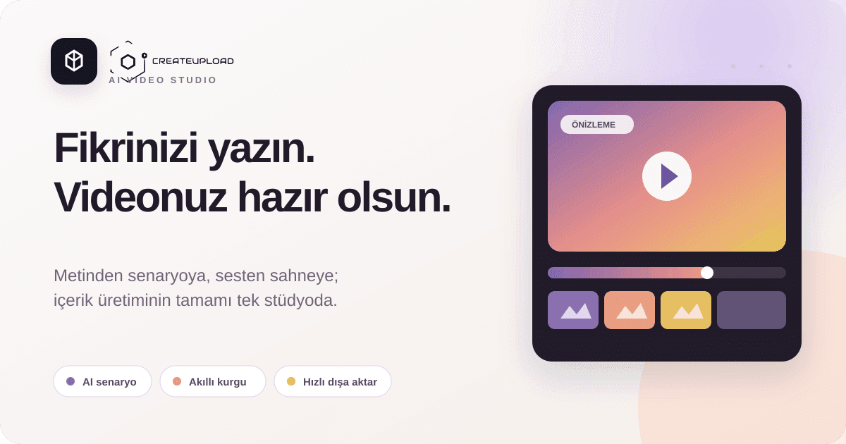 CreateUpload ürün sunum ekranı