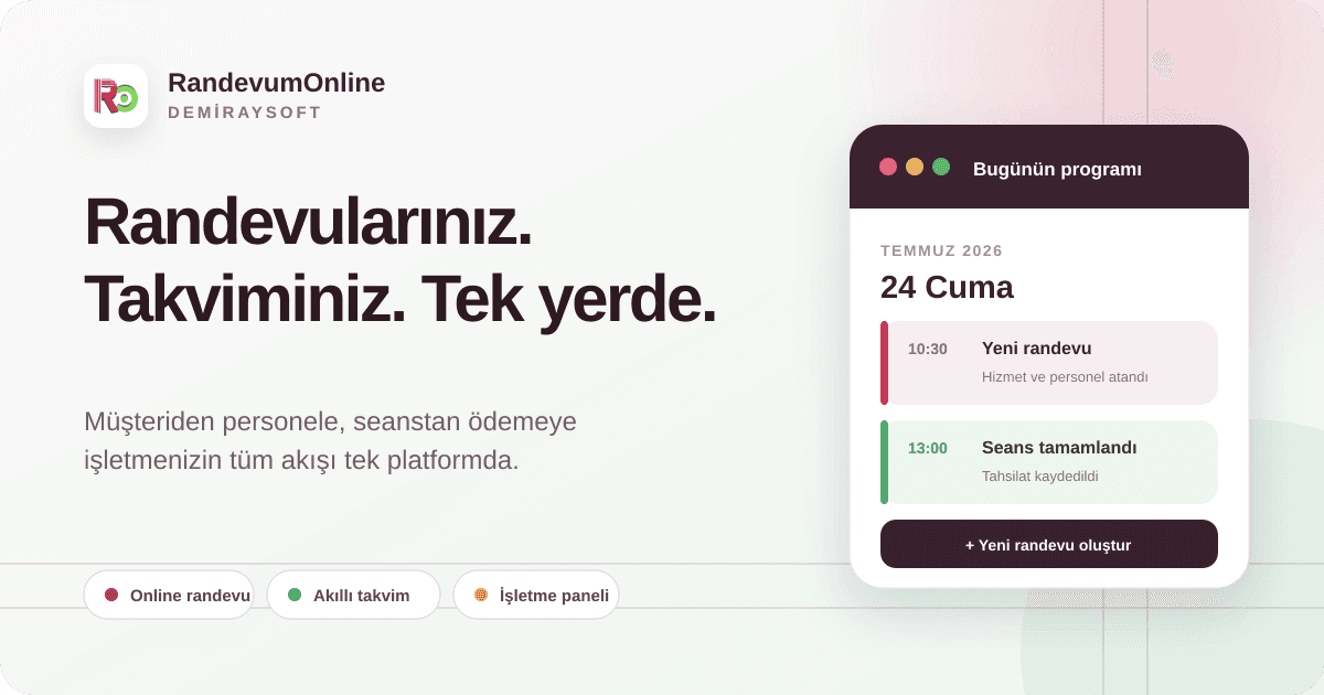RandevumOnline ürün sunum ekranı